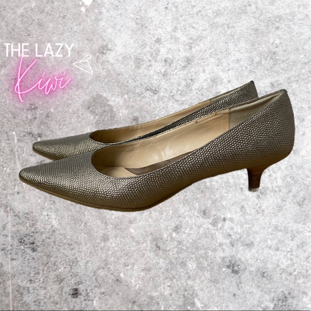 CALVIN KLEIN Gold Kitten Heel Size 7.5